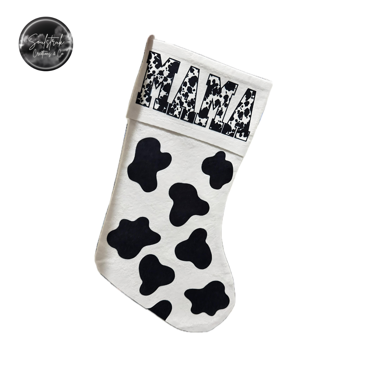 Cow Print MAMA Stocking