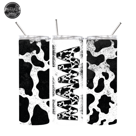 20oz Cow Print Mama Tumbler