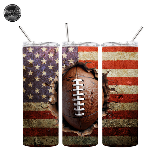 20oz Football  Tumbler