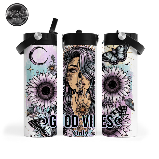 20oz Good Vibes Only Sport Water Bottle