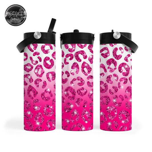 20oz Pink Cheetah Ombre Tumbler