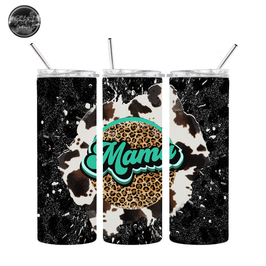 20oz MAMA Cheetah & Cow Print Tumbler