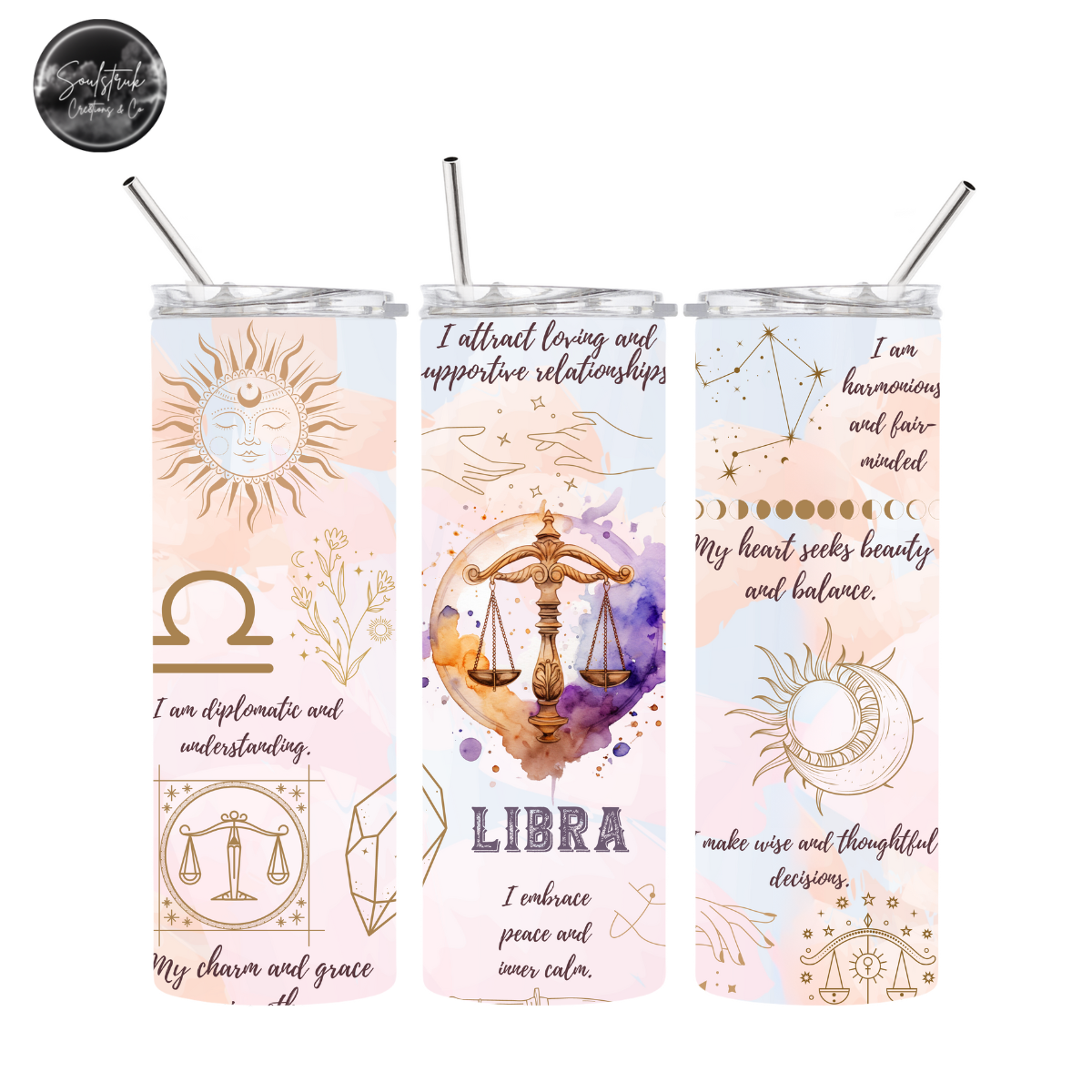 20oz Libra Affirmation  Tumbler