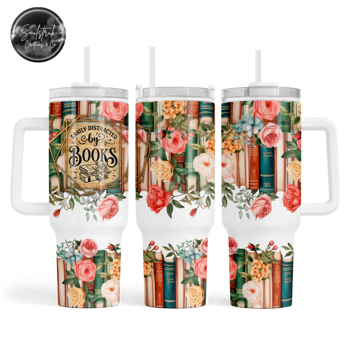 40oz Easily Distracted By Books Tumbler