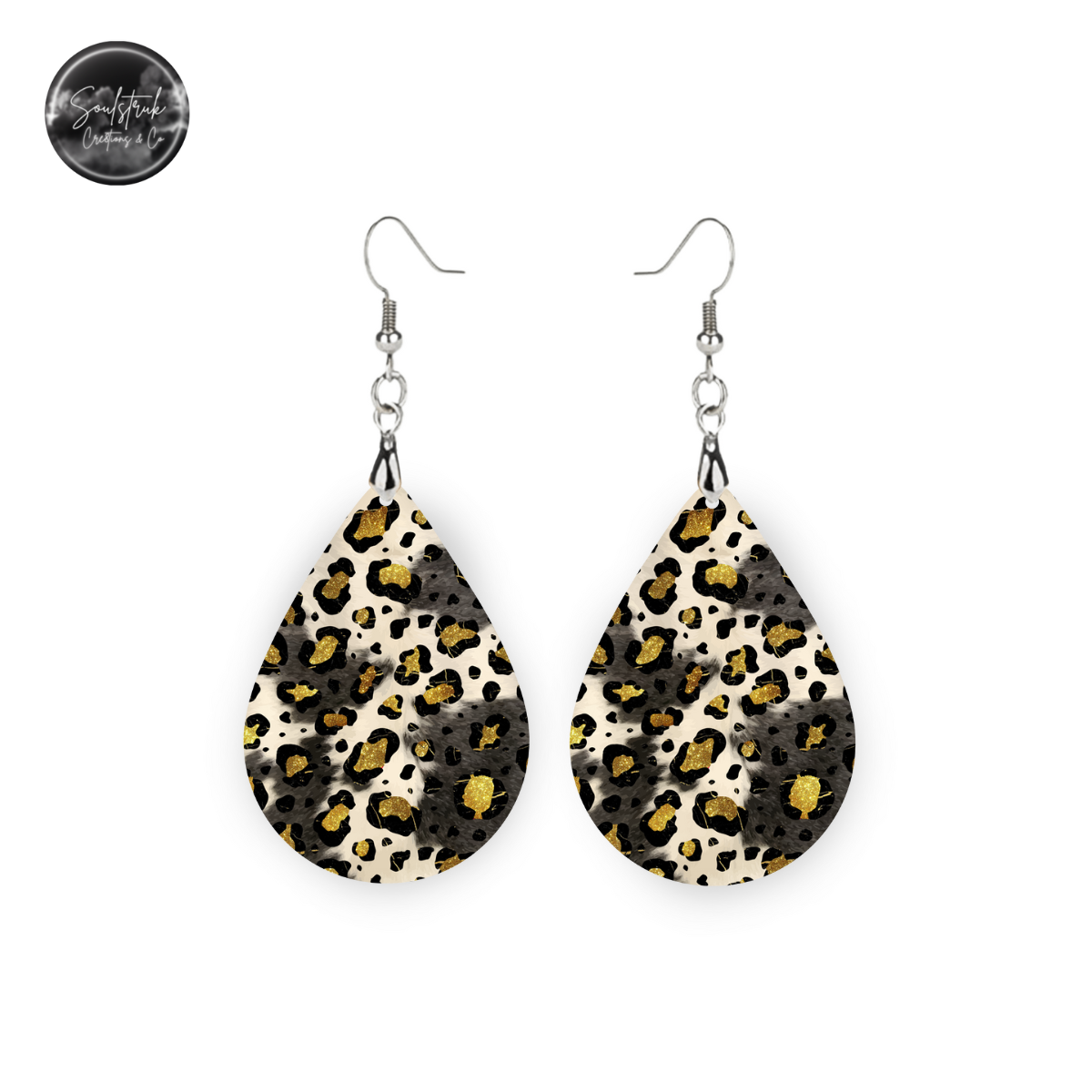 Tear Drop Cheetah & Cow Print Earrings